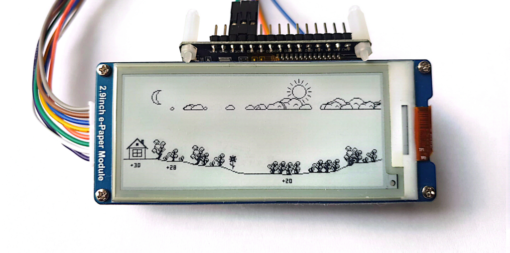 Landscape Motif Makes This E-Ink Weather Display Easy To Understand