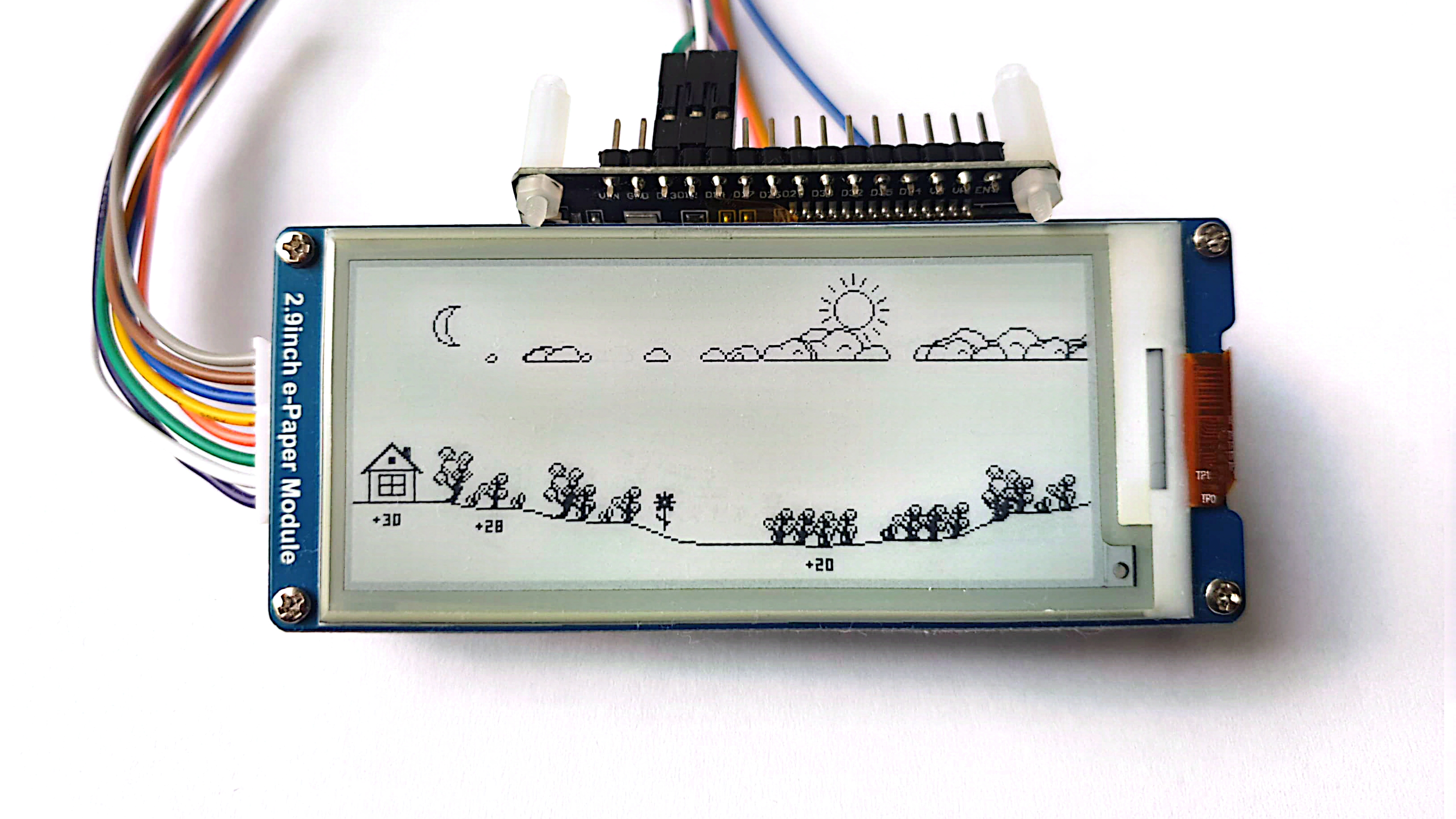 Landscape Motif Makes This E-Ink Weather Display Easy To Understand