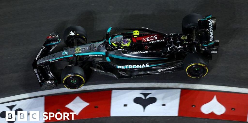 Las Vegas Grand Prix: Lewis Hamilton leads George Russell in first practice