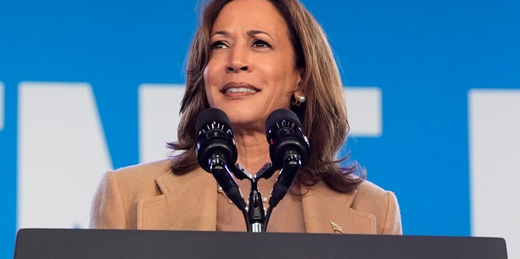 Democratic presidential nominee U.S. Vice-President Kamala Harris speaks during a campaign rally, Saturday, Nov. 2, 2024, at the PNC Music Pavilion in Charlotte, N.C. (Jacquelyn Martin/AP Photo)