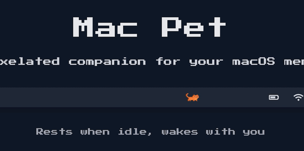 Mac Pet - A menu bar pet that wakes and sleeps as you work | Product Hunt