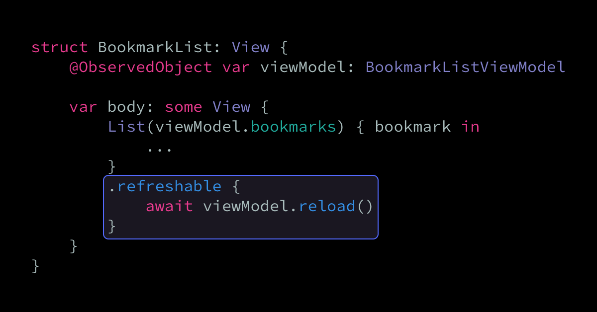 Making SwiftUI views refreshable | Swift by Sundell