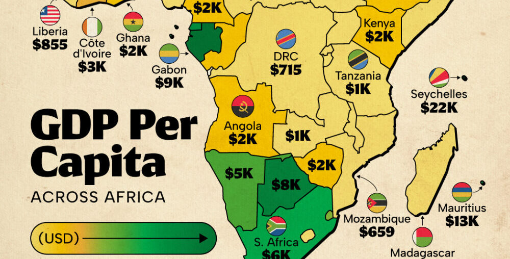 Mapped: Africa’s GDP per Capita by Country