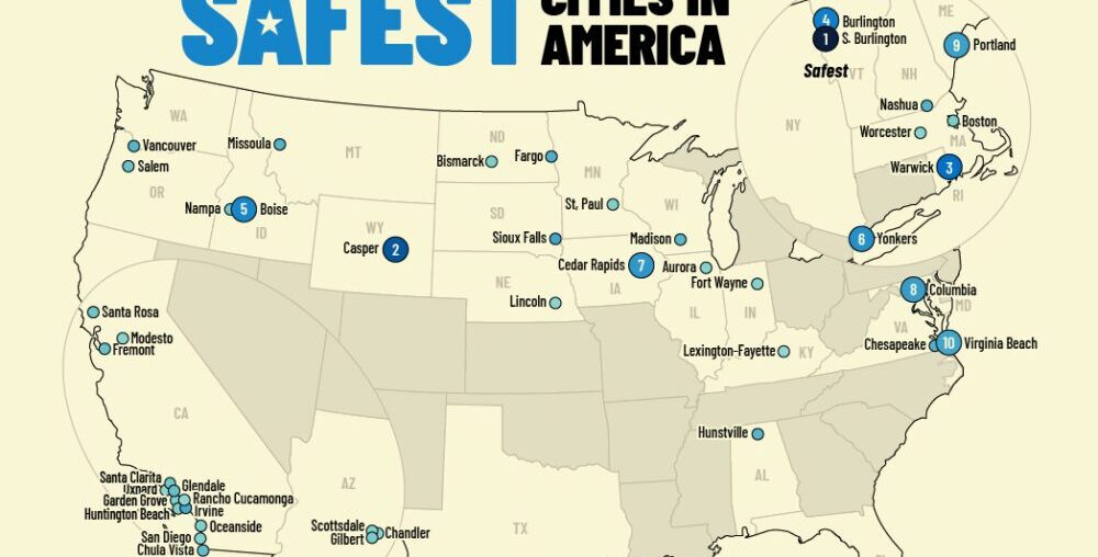 Mapped: America’s Safest Cities in 2024