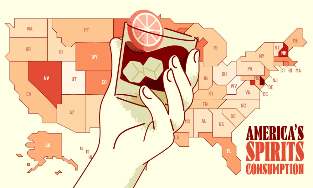 Mapped: America’s Spirits Consumption by State