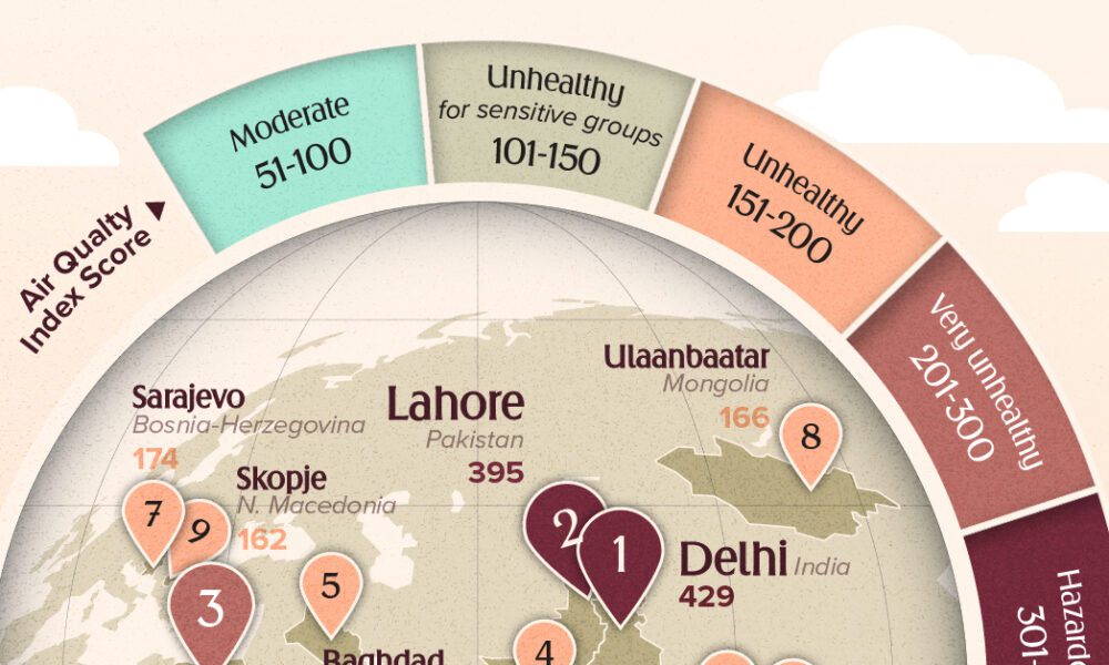 Mapped: Cities With the Worst Winter Air Pollution