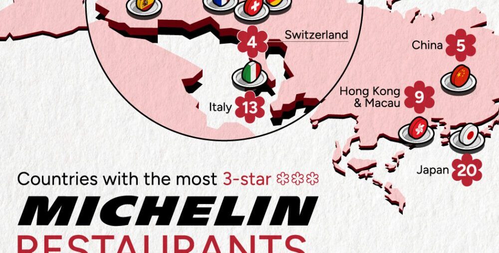 Mapped: Countries With the Most Three-Star Michelin Restaurants