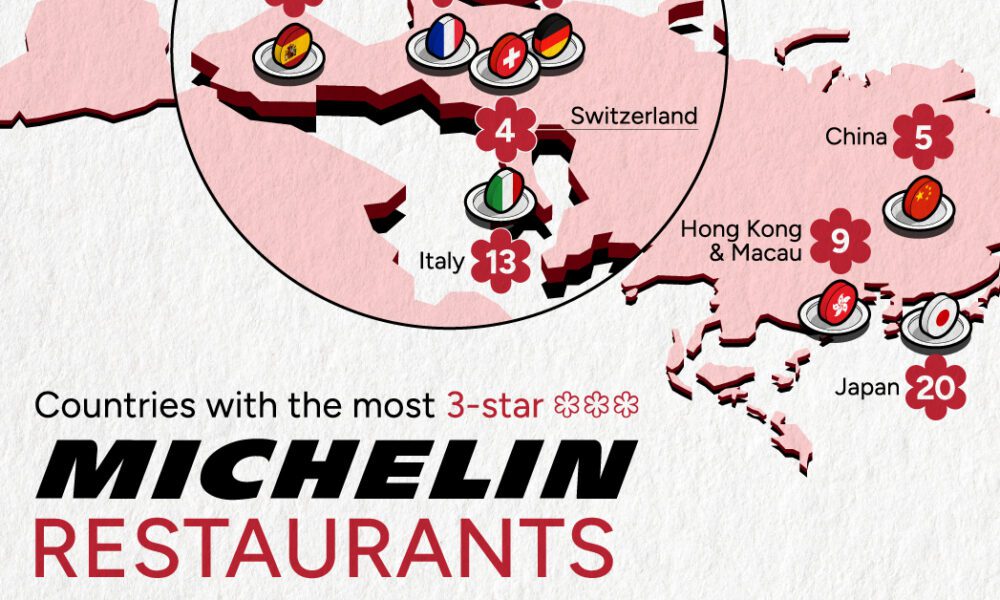 Mapped: Countries With the Most Three-Star Michelin Restaurants