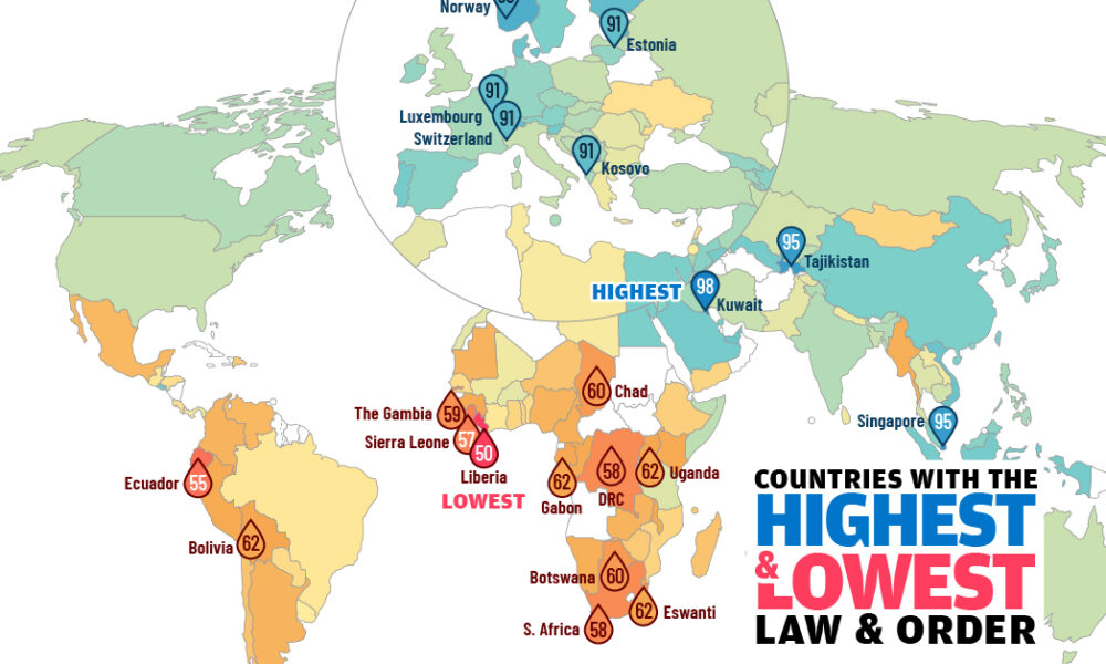 Mapped: Law and Order Around the World in 2024