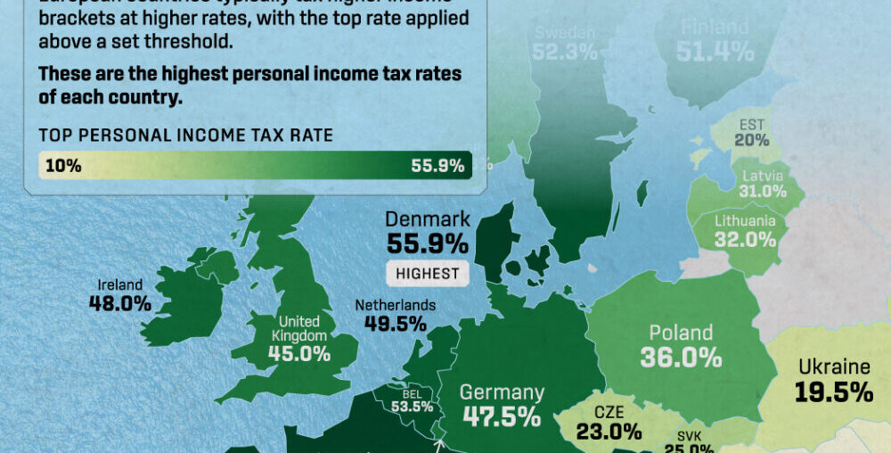 Mapped: Top Personal Income Tax Rates in Europe in 2024