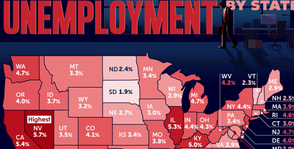 Mapped: Unemployment Rate By State in 2024