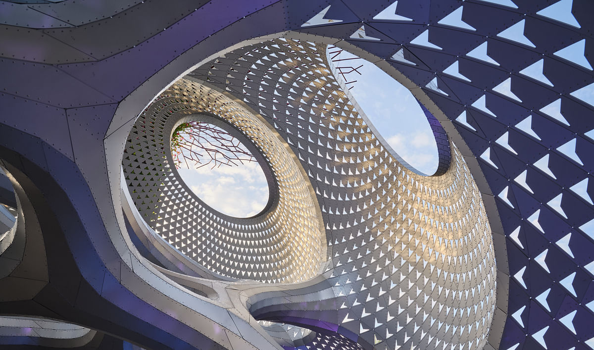 Marc Fornes/THEVERYMANY teams with Porsche for illuminating new pavilion design