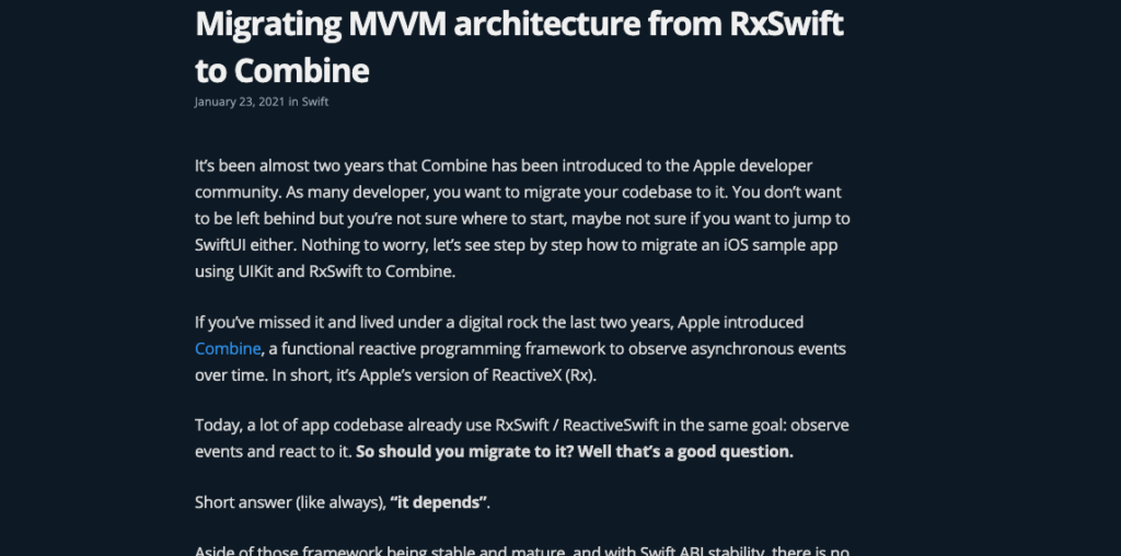 Migrating MVVM architecture from RxSwift to Combine