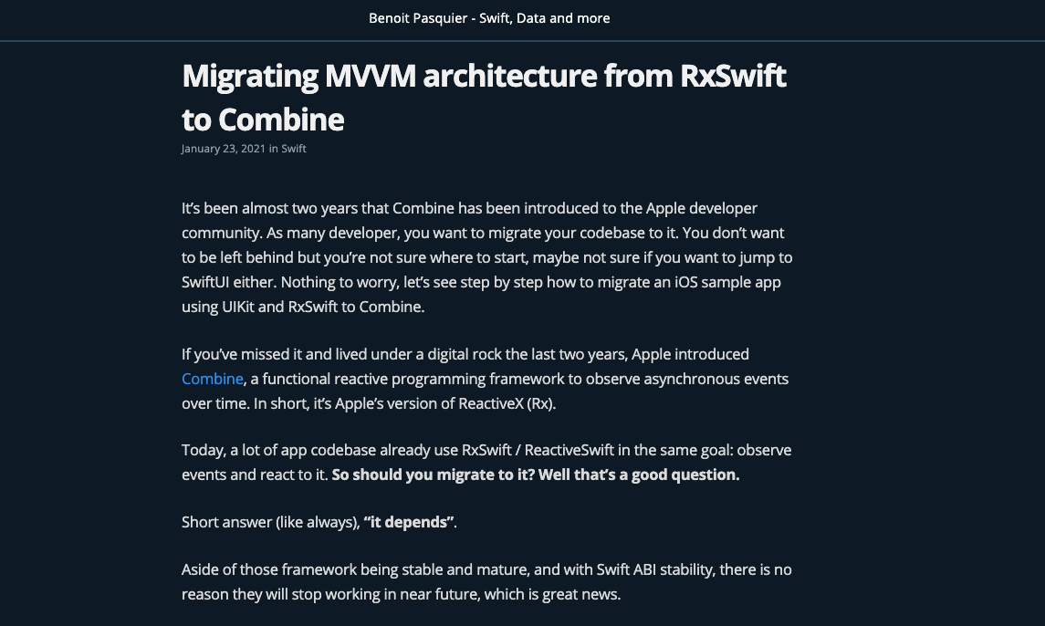 Migrating MVVM architecture from RxSwift to Combine