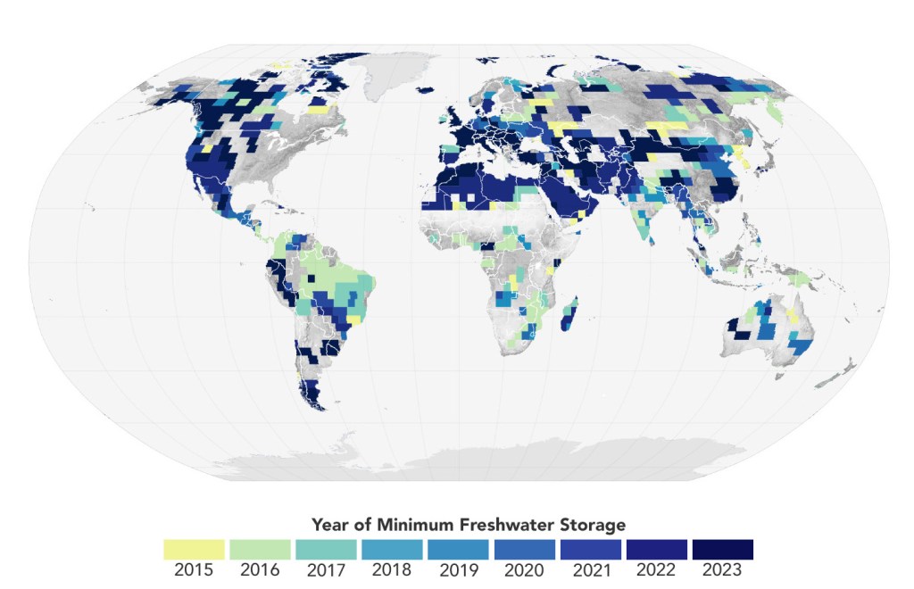 NASA Satellites Reveal Abrupt Drop in Global Freshwater Levels – NASA Science