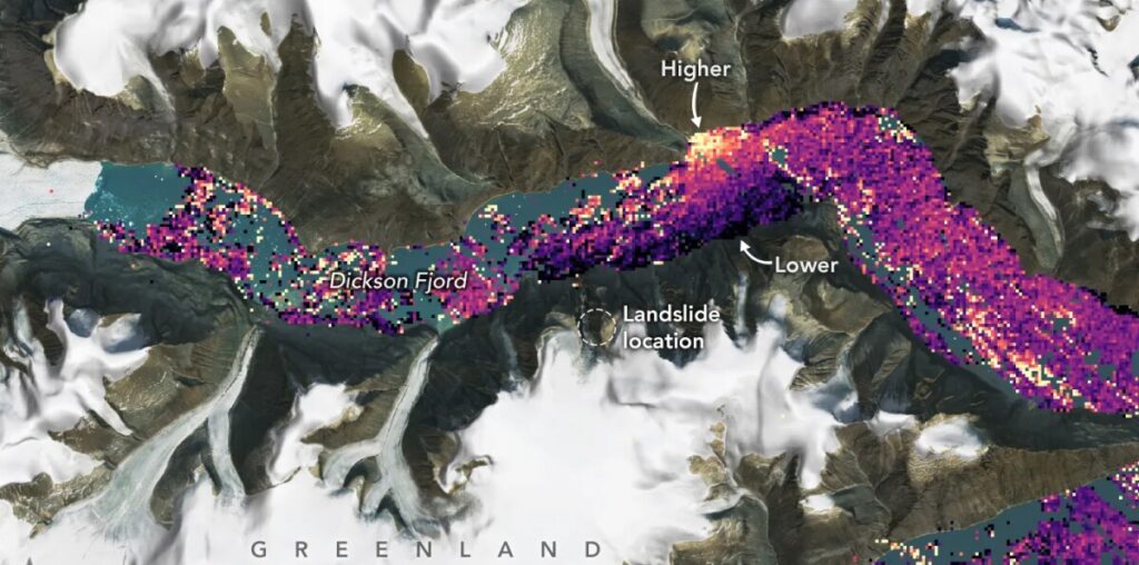 SWOT Satellite Observes Seismic Tsunami Event in Greenland’s Dickson Fjord