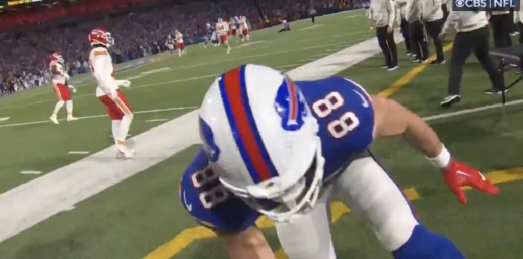 NFL Cameraman Films Himself Getting Knocked Out by Buffalo Bills Tight End