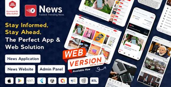 News App and Web v3.1.8 Nulled – Flutter News App for Android and iOS App | News Website with Admin Panel Source