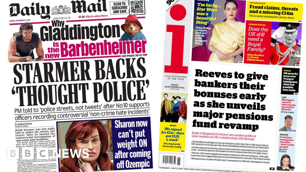 Newspaper headlines: City to get ‘bonuses early’ and PM ‘backs thought police’