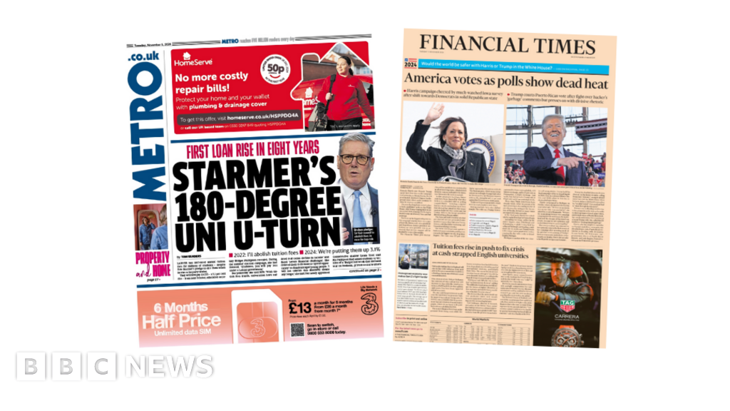 Newspaper headlines: ‘Starmer’s uni U-turn’ and ‘Polls show dead heat’