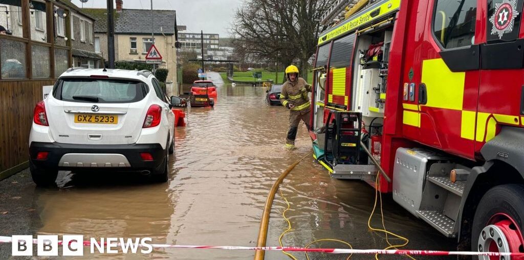 Northern Ireland: Homes flooded and travel hit by Storm Bert