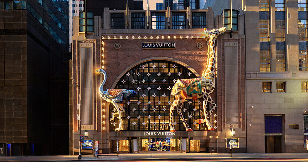 OMA-designed sculptures tower within new louis vuitton store on 57th street