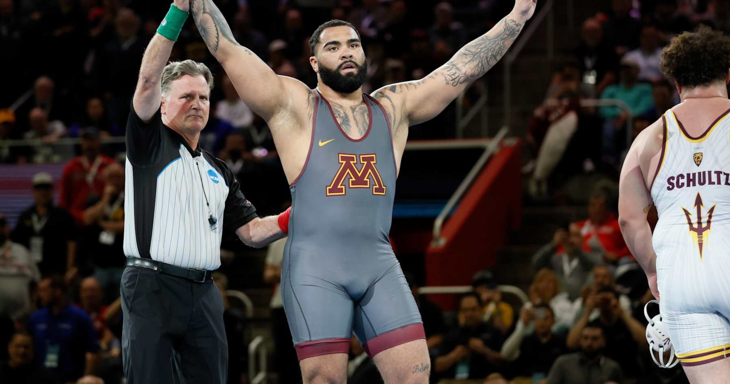 Olympian Gable Steveson Wins 1st 2 Matches in Minnesota Return After WWE, NFL Stints