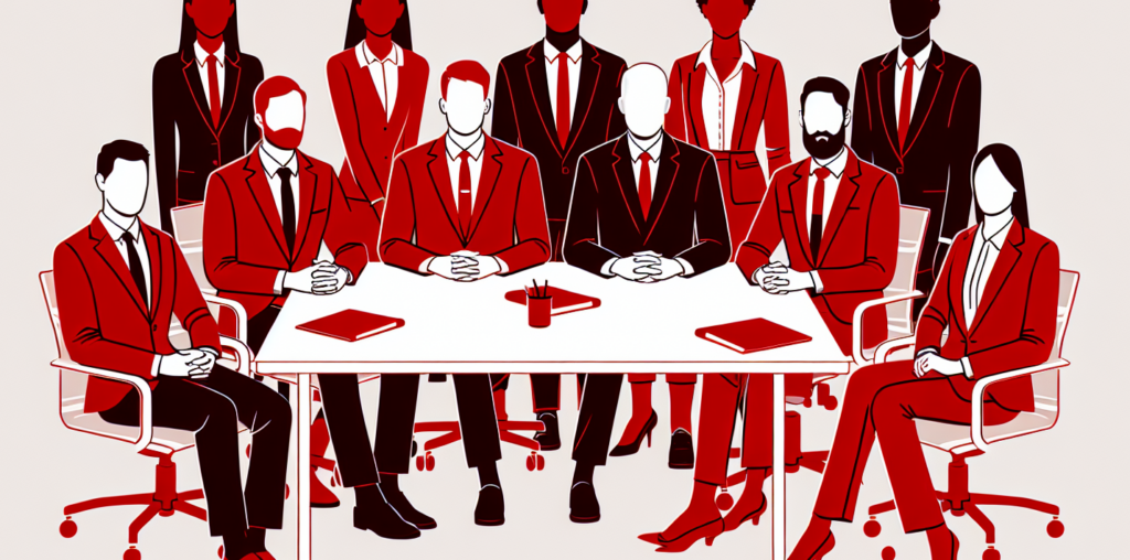 A team of people in red illustrating new AI red teaming methods created by OpenAI to improve the safety of new artificial intelligence models.