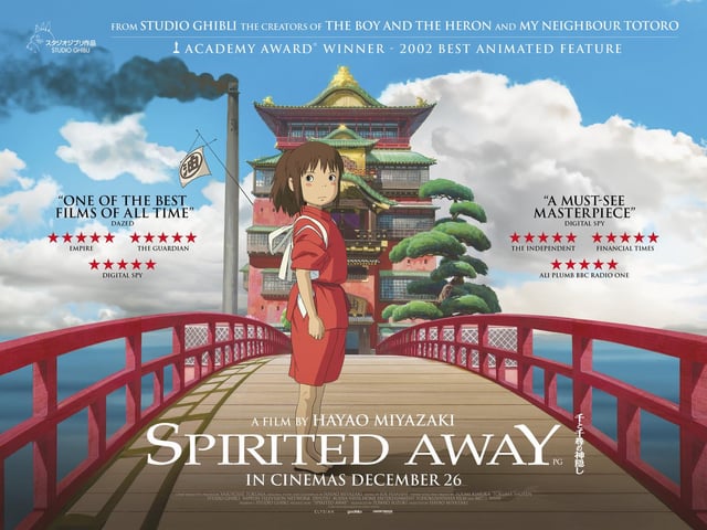 Poster for the Theatrical Re-Release of Hayao Miyazaki’s ‘Spirited Away’ – Coming back to theaters on December 26th, the animated masterpiece follows the story of 10-year-old Chihiro, who inadvertently finds herself trapped in a fantastical world full of spirits and demons.