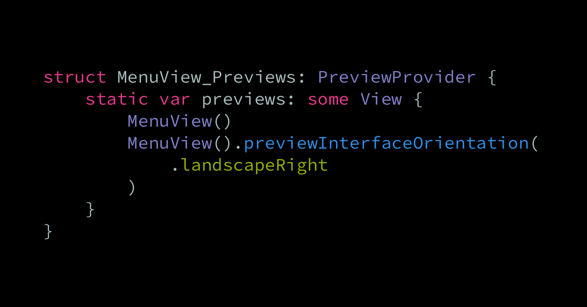 Previewing SwiftUI views in landscape | Swift by Sundell