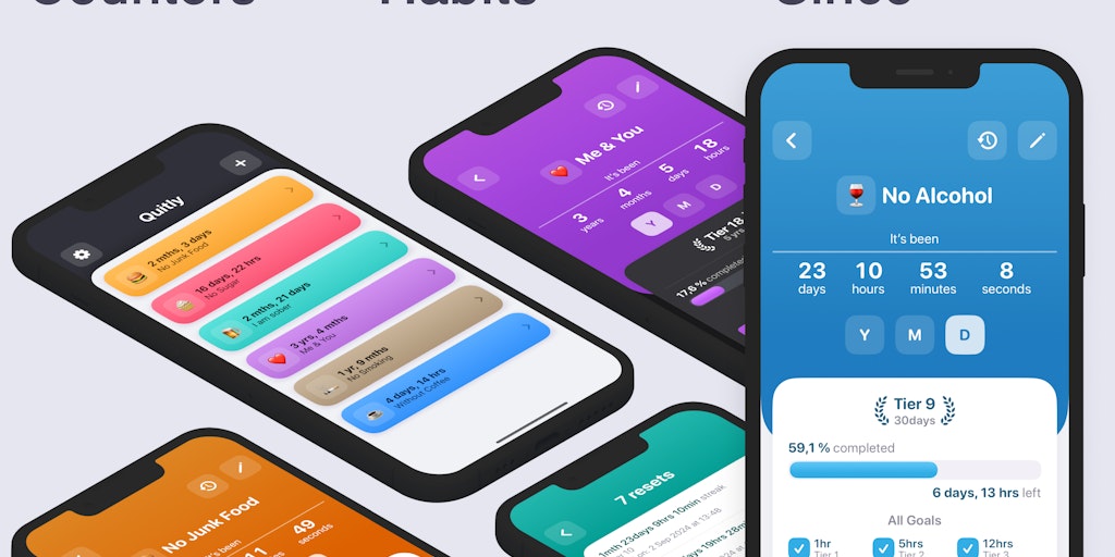 Quitly: Sober Days Counter – Track your sober streaks and count days since you started | Product Hunt