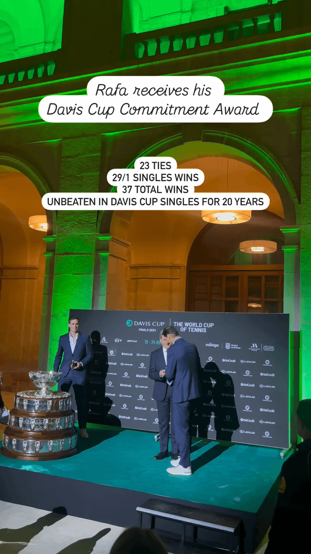 Rafa receives the Davis Cup Commitment Award 🏆