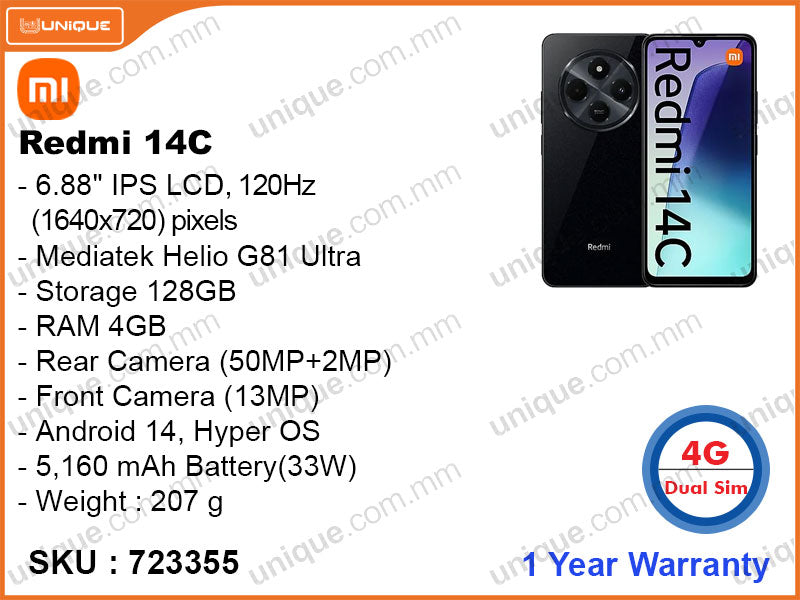 Redmi 14C 4GB, 128GB