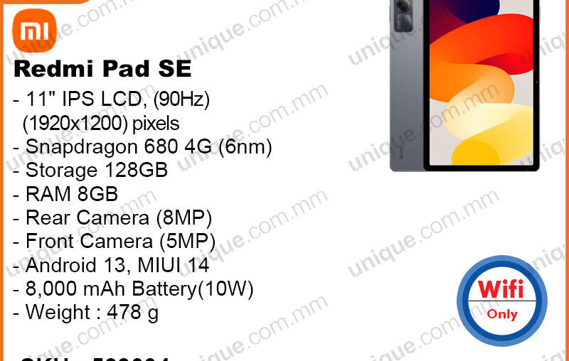 Redmi Pad SE 8GB, 128GB Wifi Gray (Without Warranty)