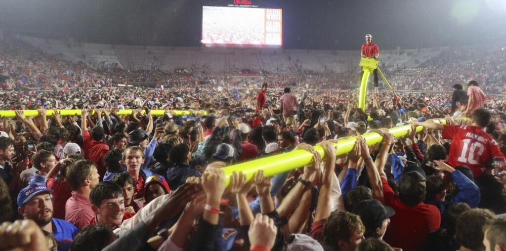 SEC hands down hefty fines to Ole Miss, LSU for fans storming the field, throwing trash