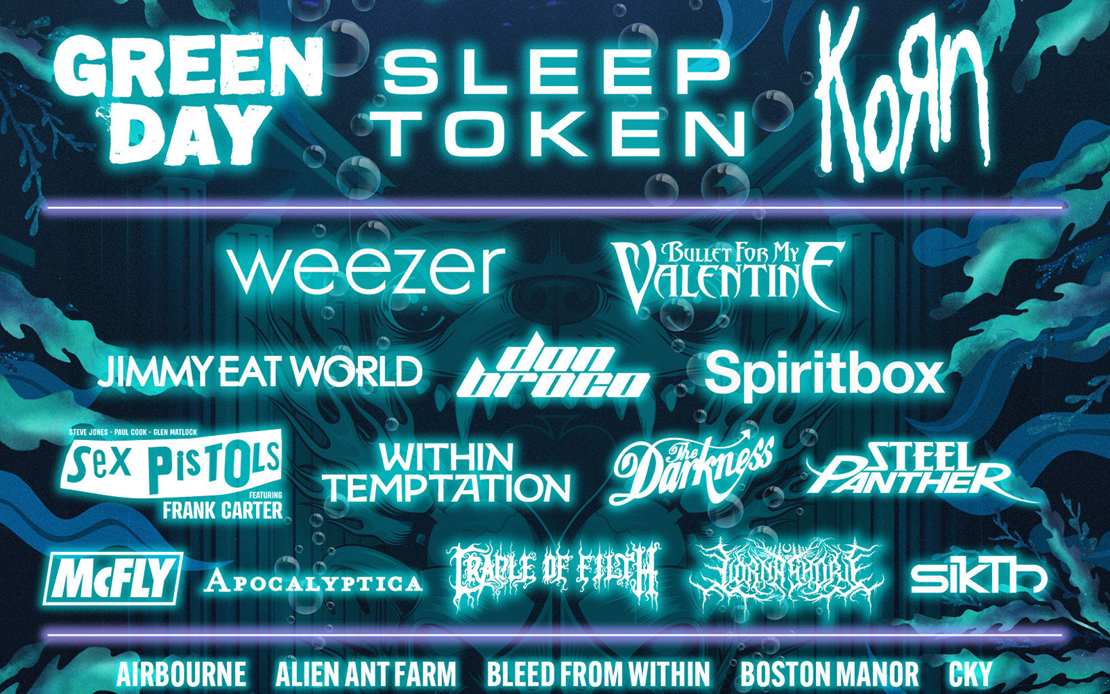 SLEEP TOKEN, KORN, BULLET FOR MY VALENTINE, SPIRITBOX & More Booked For Download 2025