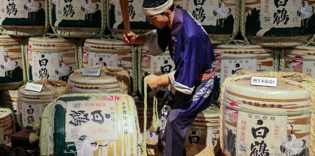 Sake brewery hopping near central Kobe