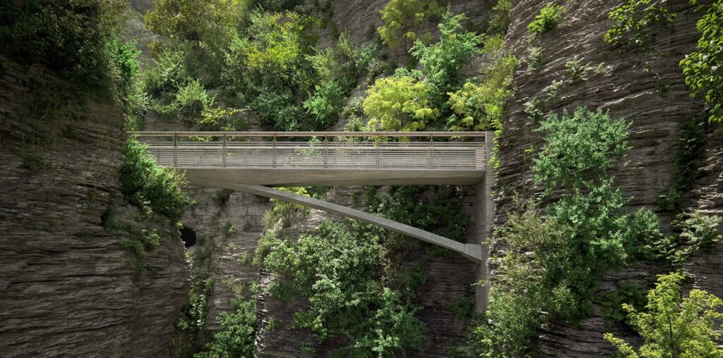 Snøhetta and sbp share design for new replacement footbridge at Watkins Glen State Park