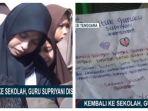 Tangis Murid Sambut Supriyani yang Kembali ke Sekolah, Diberi Surat Bertuliskan 'Kita Semua Kangen'