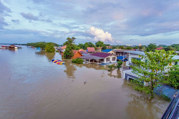 Thailand behoort tot de vier landen met het grootste risico op overstromingen