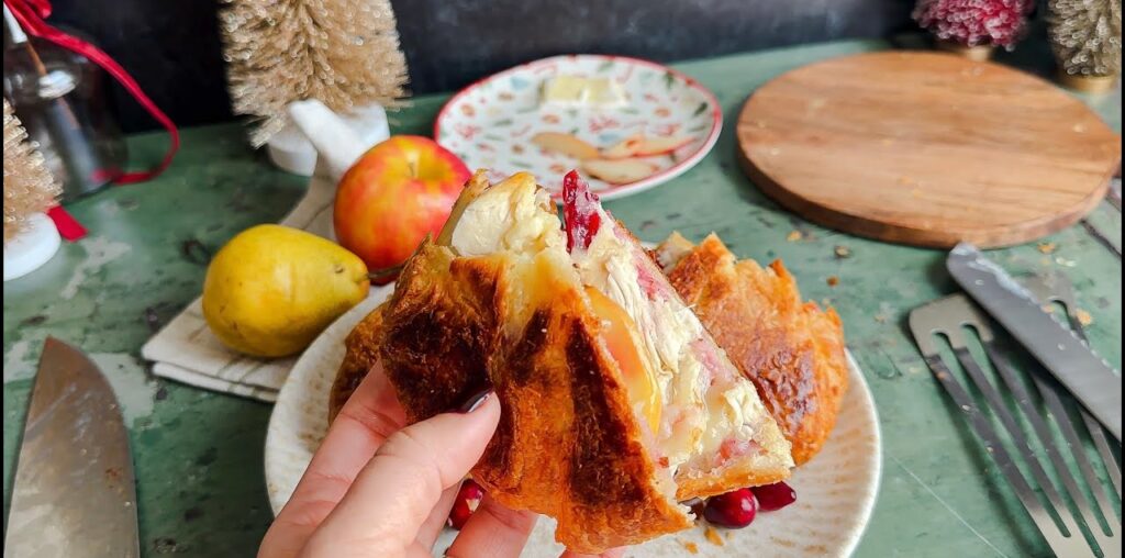 Thanksgiving Croissant Sandwich , the BEST leftover idea!