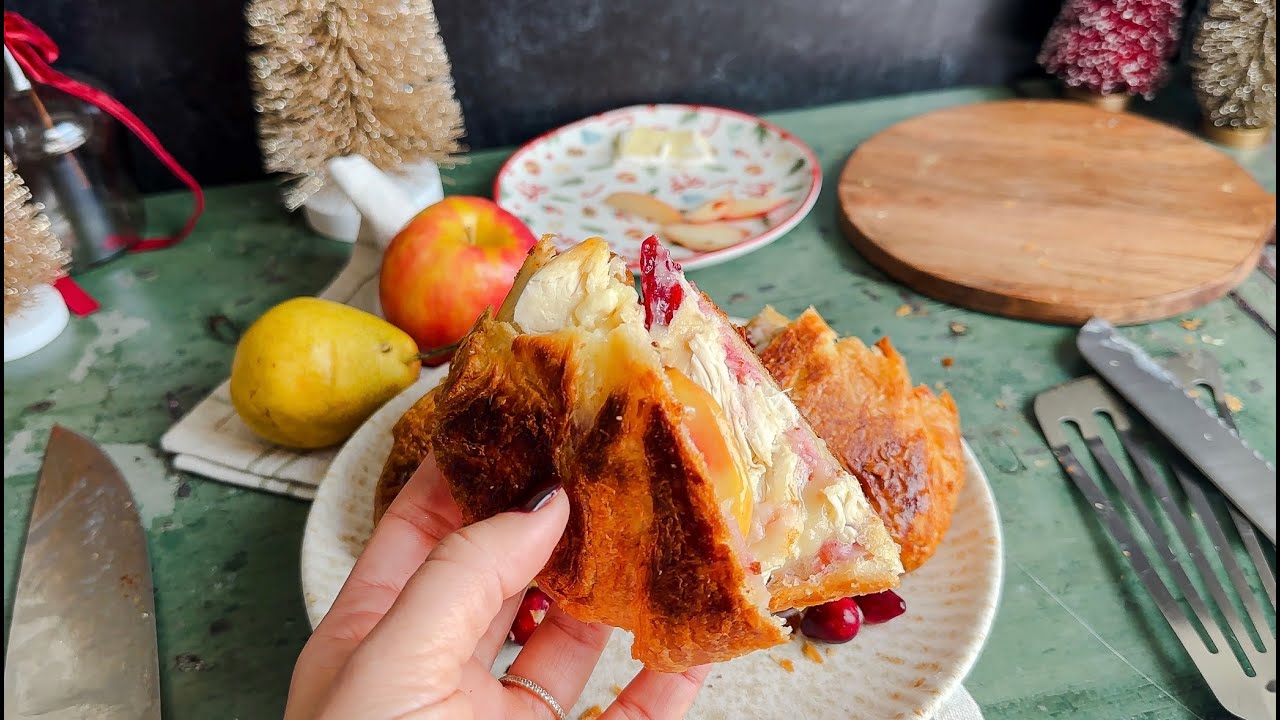 Thanksgiving Croissant Sandwich , the BEST leftover idea!