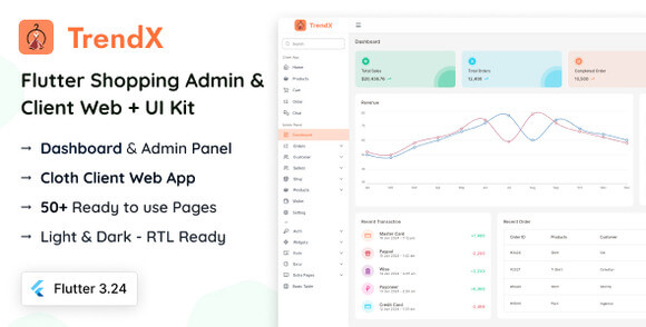 TrendX v1.0 - Flutter Cloth Admin & Client Web + UI Kit Source - Nulled PHP Scripts