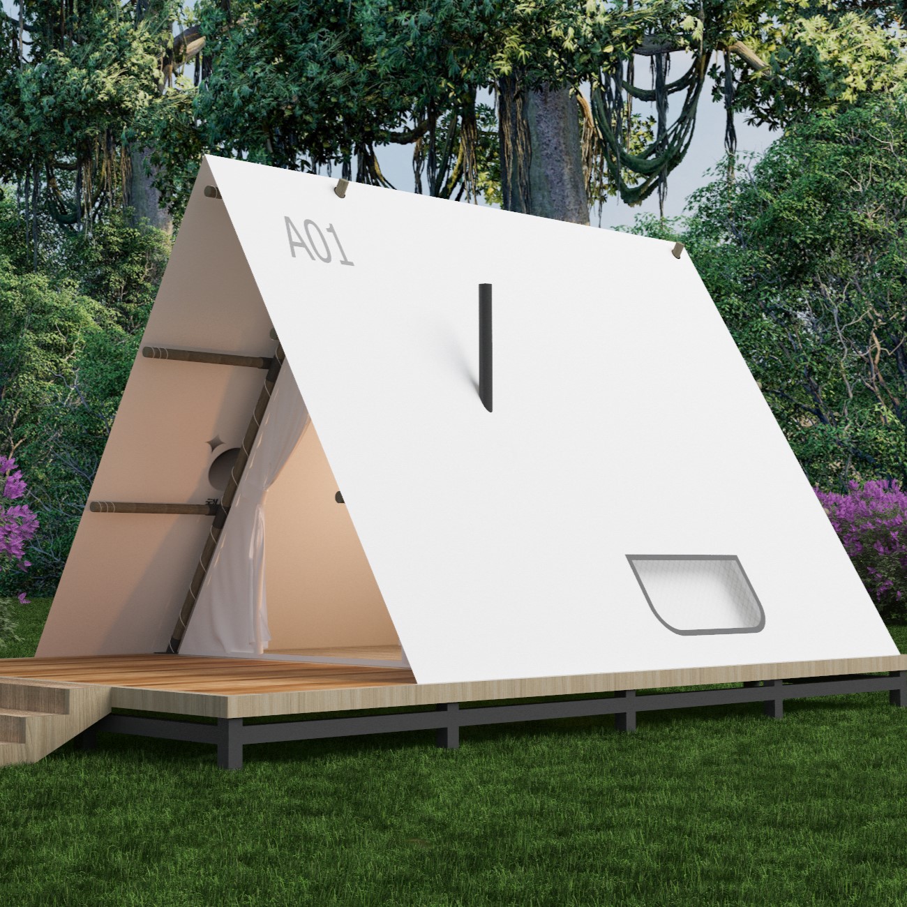 Triangular Canvas Hut