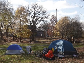 Two homeless tents