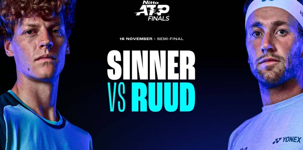 Jannik Sinner leads Casper Ruud 2-0 in their Lexus ATP Head2Head series, but the Turin semi-final opponents have not squared off since 2021.