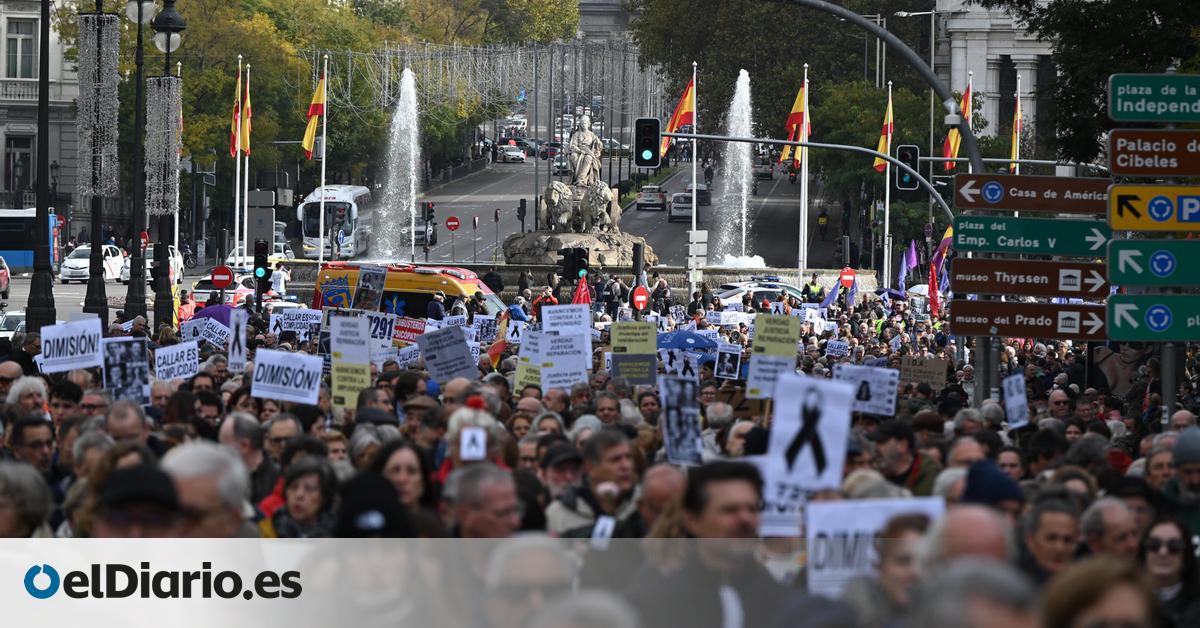 Una manifestación recorre Madrid para recordar a los fallecidos en residencias durante la covid