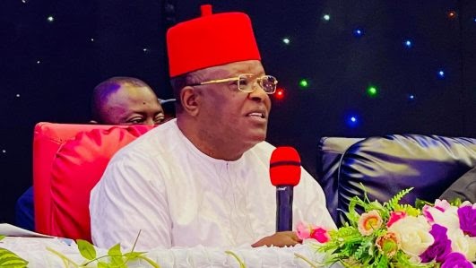 VIDEO: Umahi Asks Security Men To Eject Woman Protesting Property Demolition