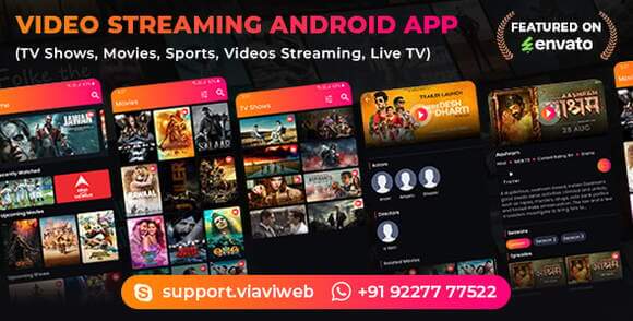 Video Streaming Android App v1.7 (TV Shows, Movies, Sports, Videos Streaming, Live TV) App Source Code