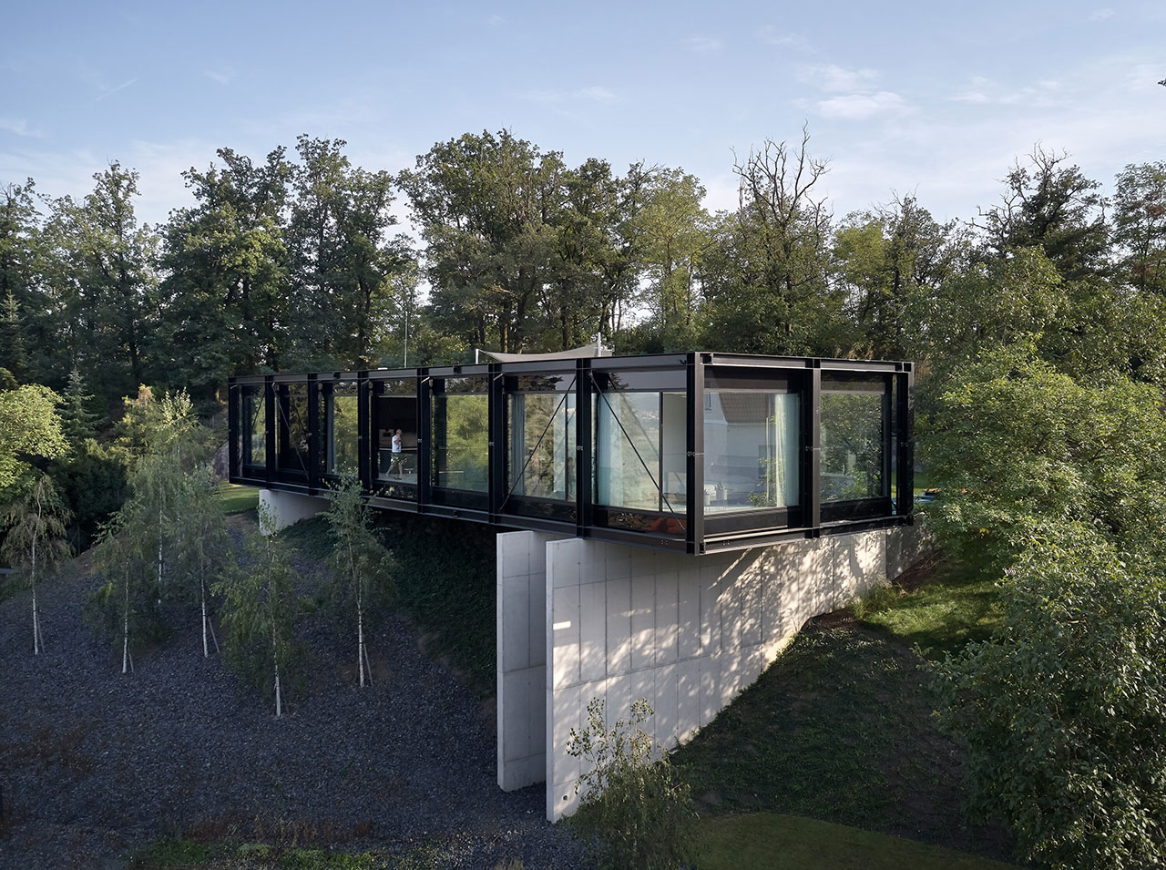 Villa Sidonius Is a Bridge-Inspired House That Juts Over Hillside